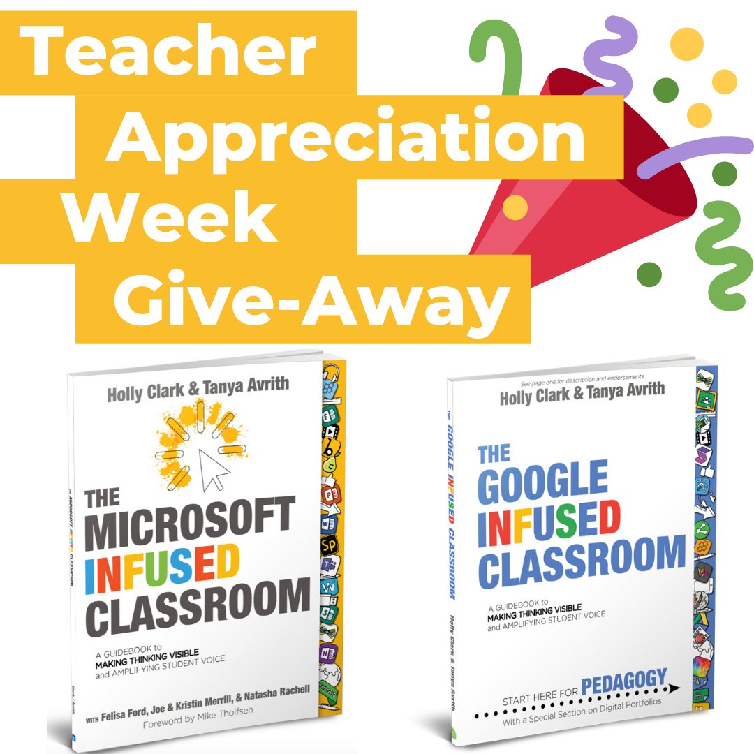 HollyClarkEdu's tweet image. We want to celebrate teachers by giving two books away a day! You win you choose which one!

Please fill out the form to win and we will notify winners each day!

infused.link/winabook

#teachersareheros
#TeacherAppreciationWeek