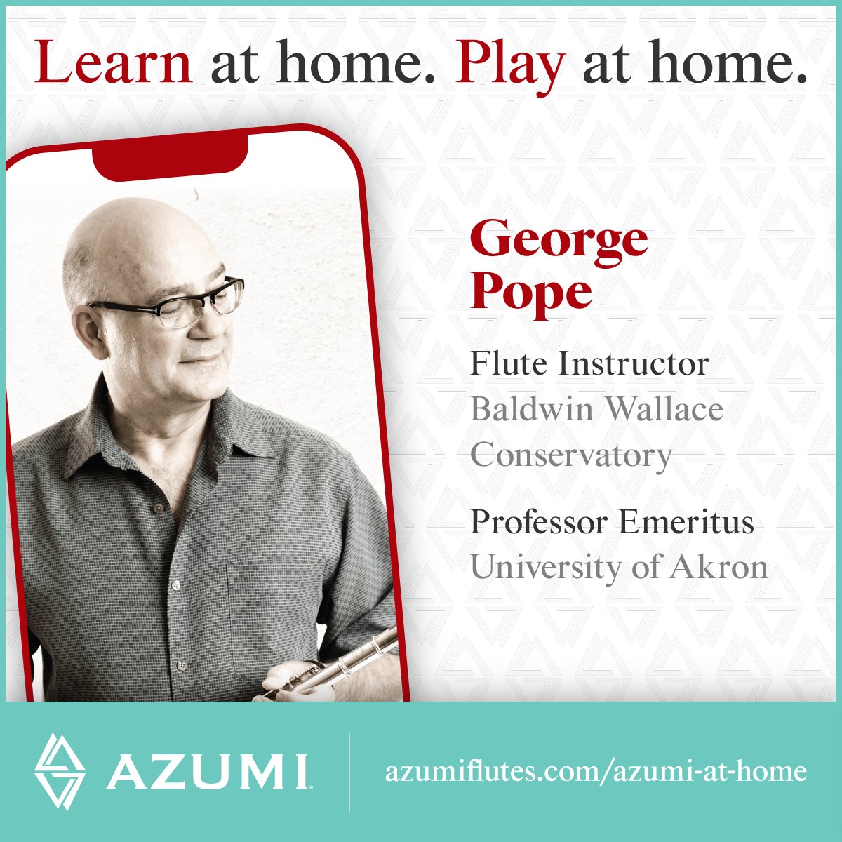 AzumiFlutes's tweet photo. Looking for a new flute? From now until June 30th, receive a free virtual private lesson from an Altus artist with the purchase of a new Azumi flute! Receive a lesson with one of seven amazing artists, including George Pope! Learn more at https://t.co/CdzqYKXKJP https://t.co/Pcgo1MgWWX