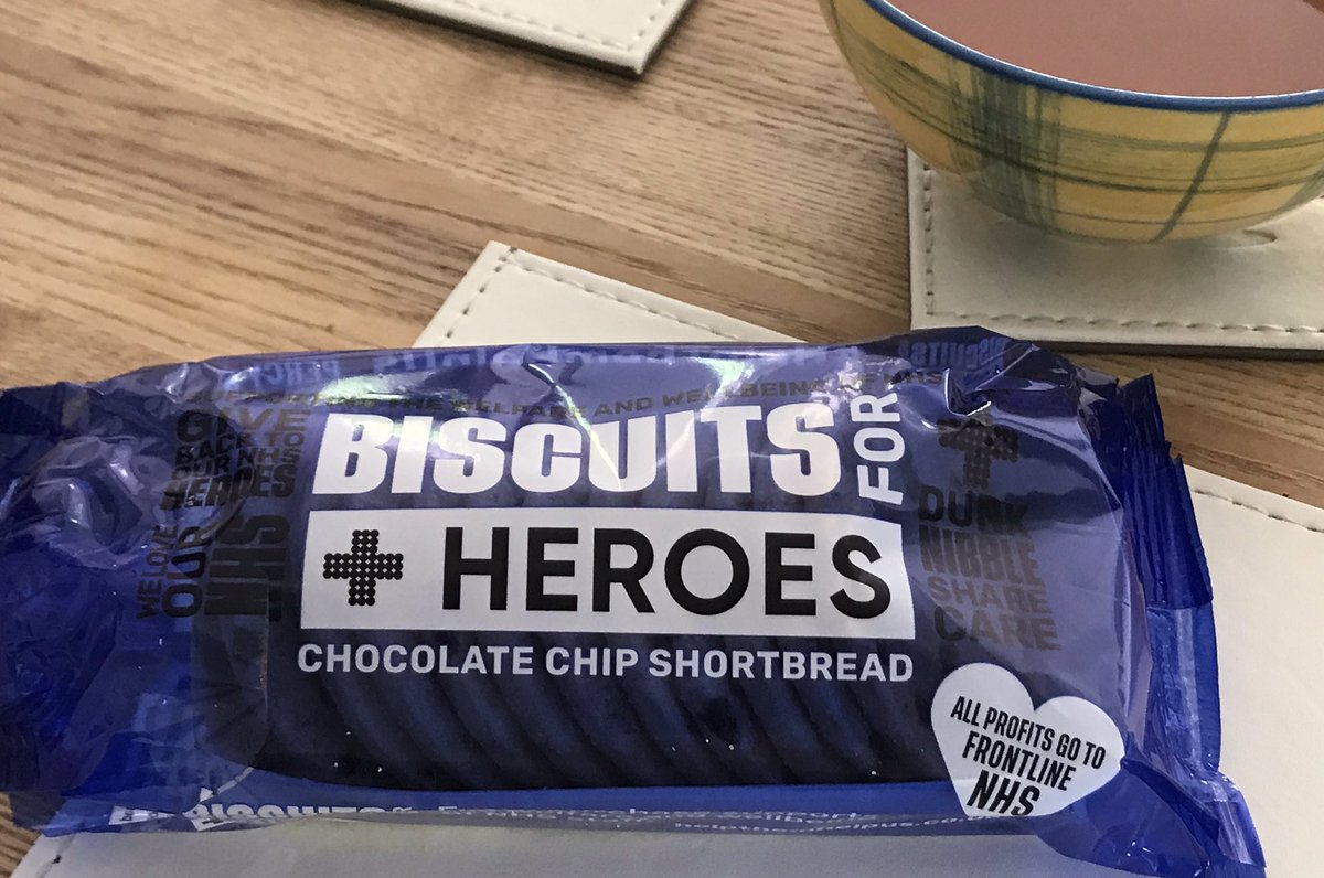 Just having a tea-break and polishing off this amazing pack of chocolate chip shortbread #biscuitsforHEROES from our local Spar @HelpThemHelpUs_  <a href="/percysb/">Percy's Bakery</a> <a href="/madriverdesign/">Mad River</a>. Found out I can purchase them at Amazon 👍🏼 and Harrods! Seriously tasty