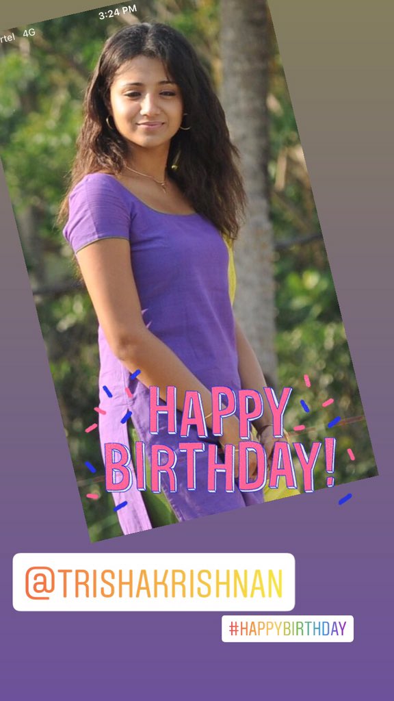 karthuchutti's tweet photo. Happy birthday @trishtrashers #HBDSouthQueenTrisha #HappyBirthdayTrisha #trisha @tamilveedhi https://t.co/pr6E0UtgiI