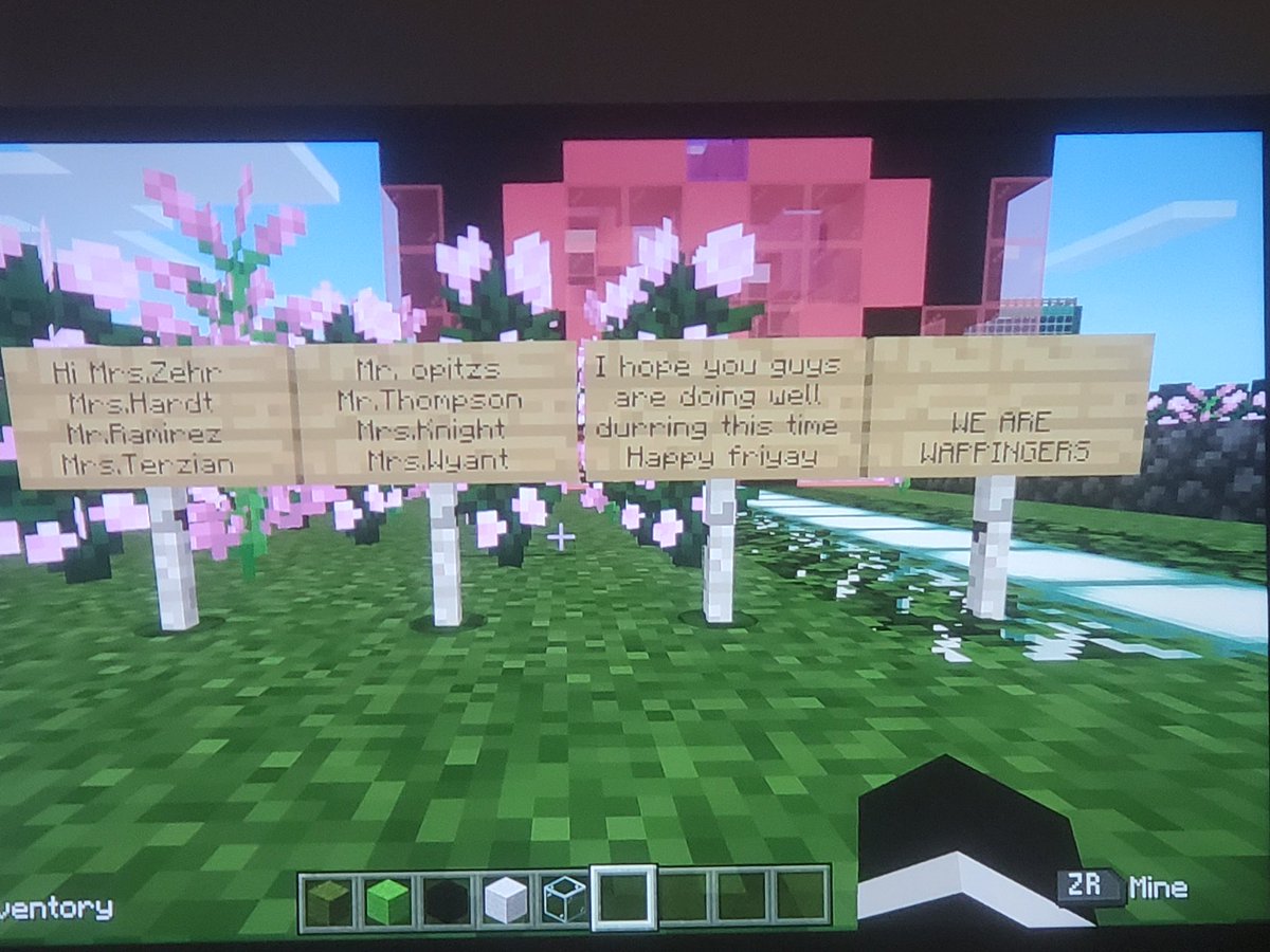 HardtRosellen's tweet photo. OUR WCSD students are the best!
From Fri Yay’s Google Meet Nicholas made a pink world in Minecraft to honor Mrs Zehr and ouR pink Out! @WJHS75 @WJHSSpirit @ABPanzer @ASchout10 @WCSDEmpowers @srabolduc @wjhsmainoffice https://t.co/cPy208og8E