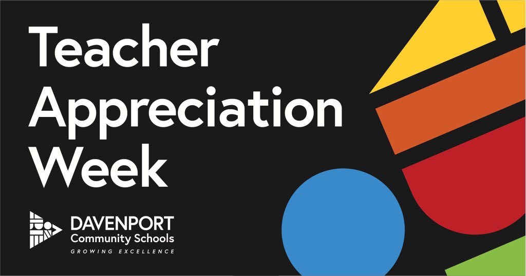 DavSchools's tweet image. THANK YOU, TEACHERS! 🍎 

This week is #TeacherAppreciationWeek, and there aren't enough words to begin to express our gratitude to the incredible teachers within the Davenport Community School District.
Send a shout-out to your favorite teacher today!