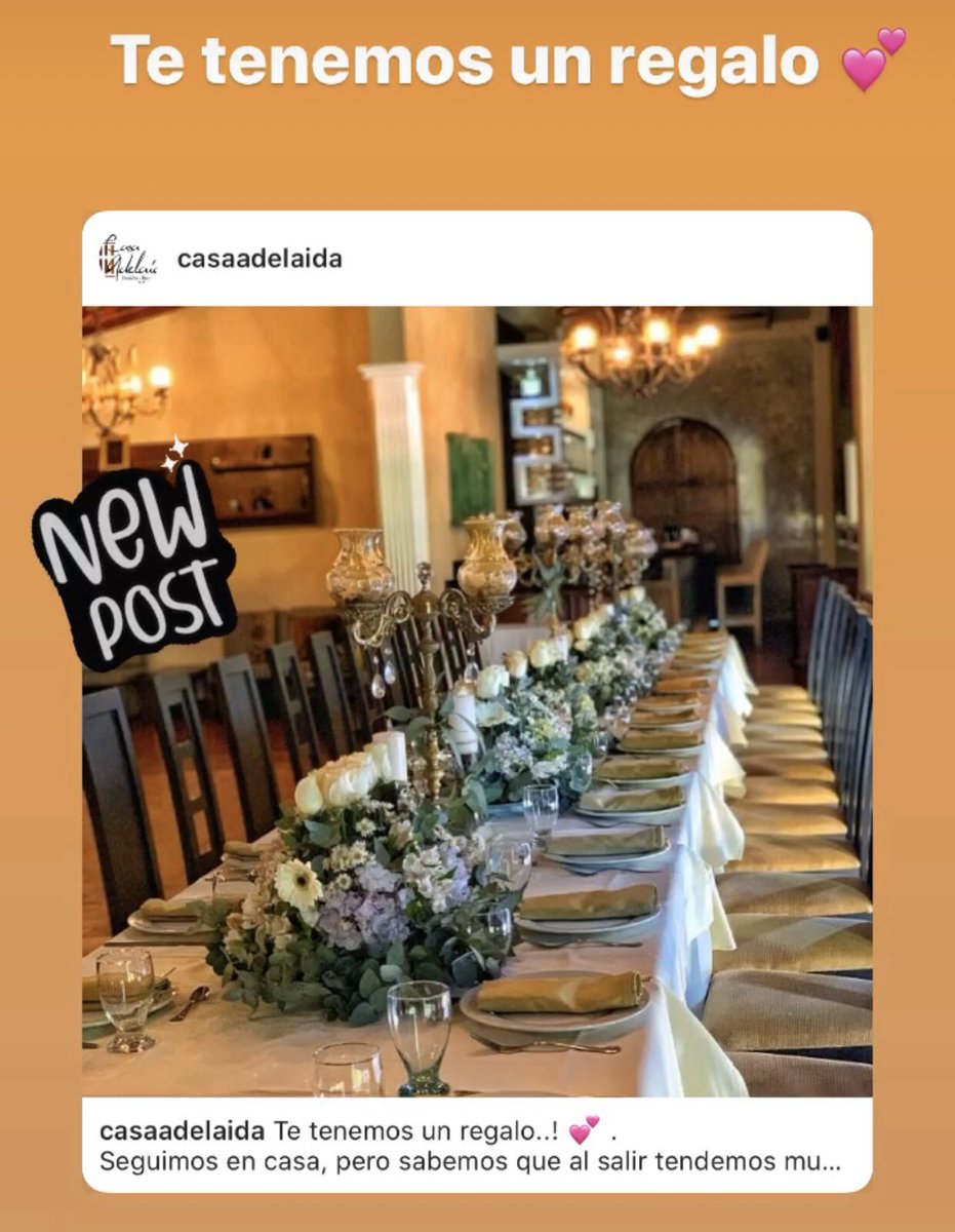 Ve a nuestra cuenta de Instagram <a href="/CasaAdelaida/">Casa Adelaida</a> o Facebook: Casa Adelaida y busca esta publicación para más detalles.. 💝 si estás planificando un día especial te va a encantar 💕