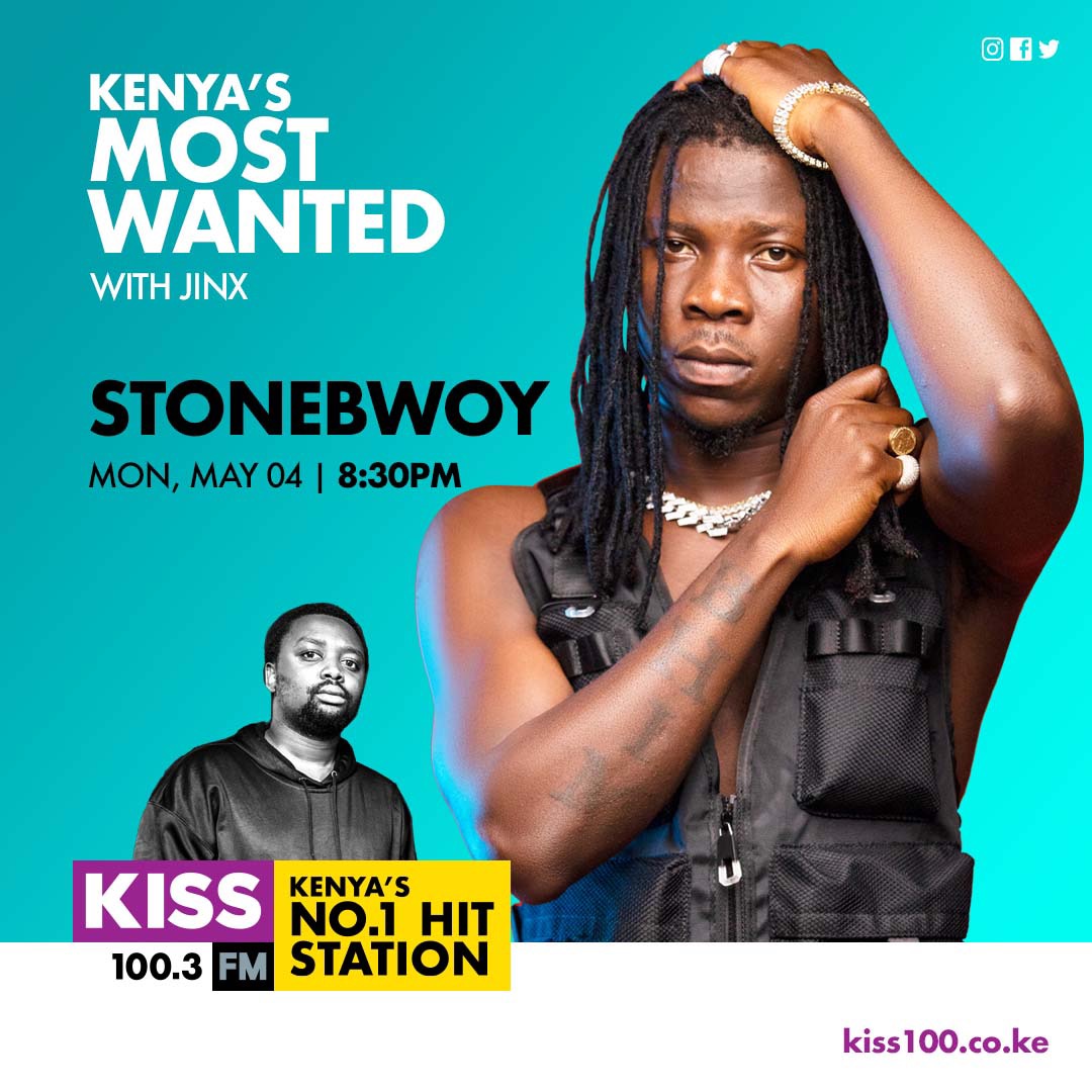 Kiss100kenya's tweet photo. We link up with the KING @stonebwoyb straight outta Ghana.
His fourth Studio Album ANLOGA JUNCTION is out and tonight we dig into it. Tune in for #KenyasMostWanted with @JinxLike now. #JinxOnKISS https://t.co/bCzcaMJu88