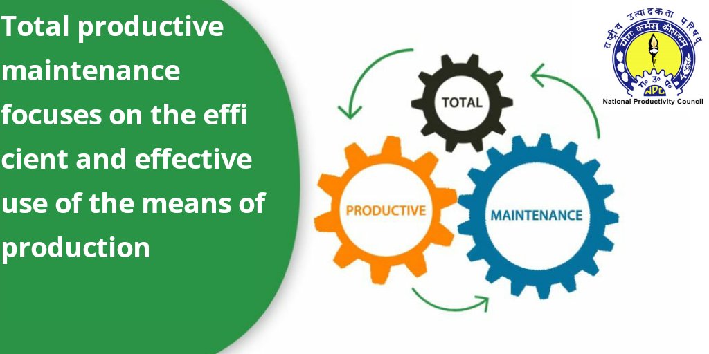 Total productive maintenance focuses on the efficient and effective use of the means of production To know more about (TPM) don't miss live webinar click here: shorturl.at/nq249
@MSDESkillIndia @minmsme @PIBIndia @ANI #COVIDー19 #Lockdown3 #StayHomeIndia #FYP #DigitalIndia