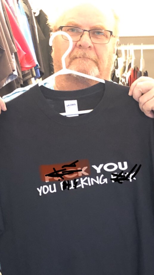 wfirkus's tweet image. It’s the closet organizing stage of Covod-19 in our house.  Mervin has a great time reminiscing over his Tiger glory years.  (And a leftover Vegas shirt) #irmatigers