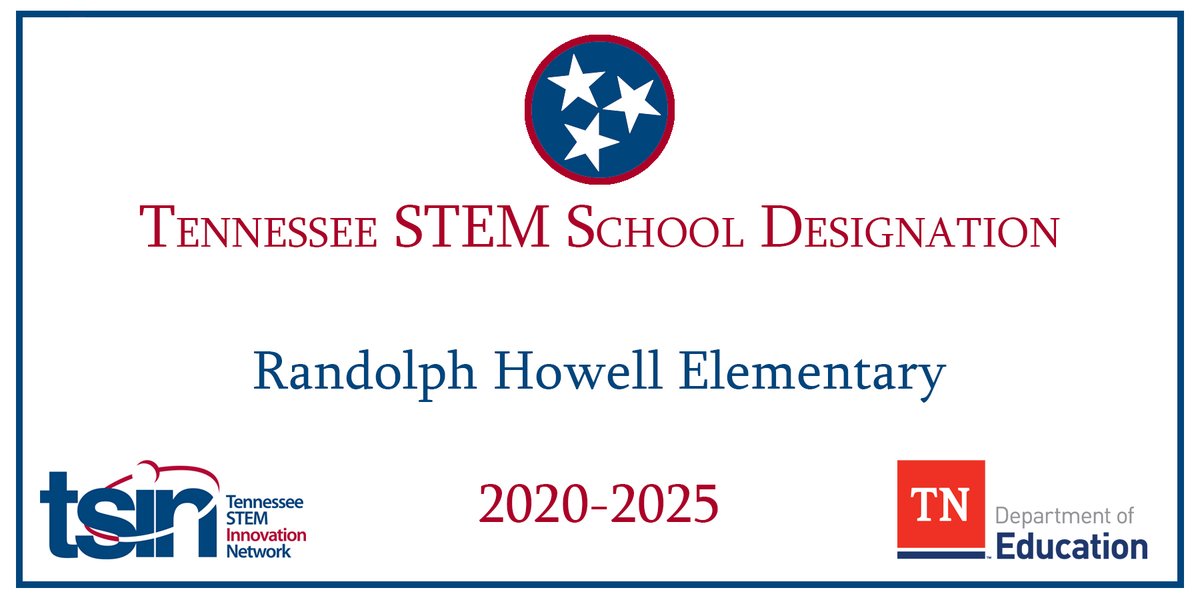 theTSIN's tweet photo. Congratulations to Randolph Howell Elementary in Columbia, TN for being awarded 2020 Tennessee STEM School Designation! #TNSTEM @MauryCoSchools @howellprincipal https://t.co/TUk3XjJQos