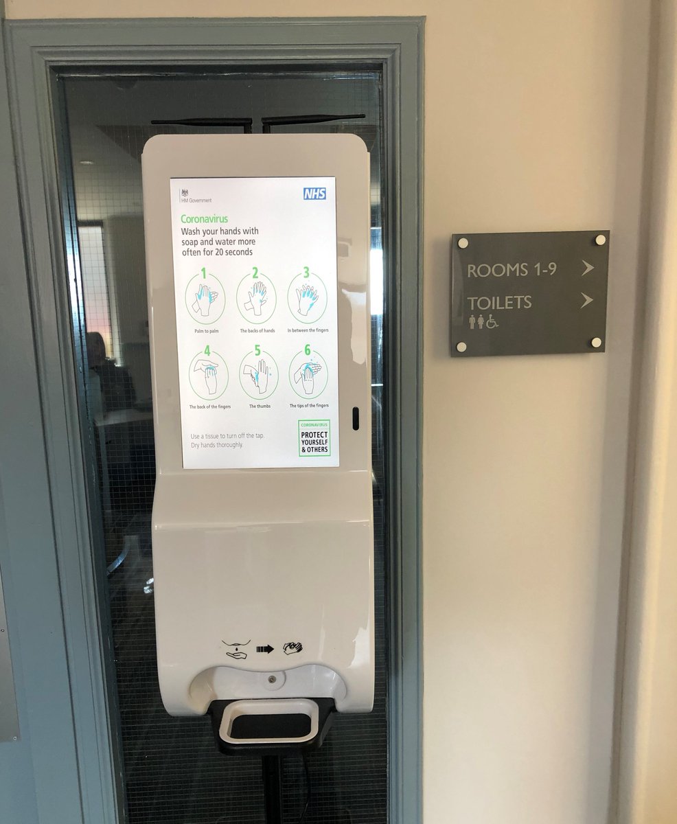 RS_Scotland's tweet photo. Just installed another one of our hand sanitiser solutions to this hotel. Making use of the digital signage to display meal times &amp; other guest information!
#COVID19 #SIGNAGE #HYGIENE #HOTELS #PLANNINGAHEAD
Call 0141 530 2456 for more information or to order. https://t.co/V06hiXa1uA