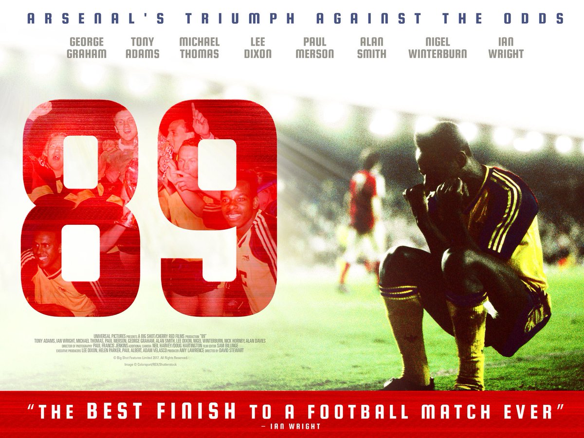 amylawrence71's tweet image. It's the news some of us (well, @LeeDixon2 and me...) have been waiting for... *drumroll* UK television premiere of @89thefilm is this bank holiday friday night. 8pm on Sky Sports. If you are missing some unbelievable stoppage time football drama in your life give it a watch. ⚽️