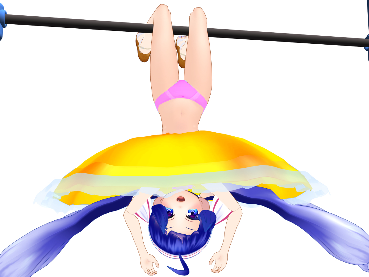 Guegorov ウナちゃんは鉄棒に遊んでいる Mmd ドレス スカート 音街ウナ ボーカロイド ワンピース服 逆立ち 鉄棒 T Co 1otszz5vgx