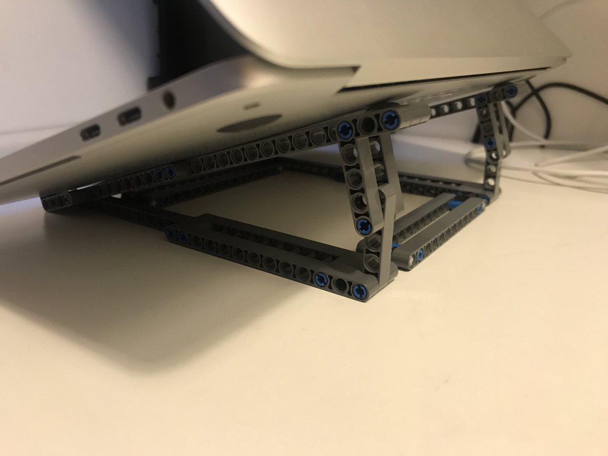 dmnfrs's tweet photo. in a #lockdown I needed a #macstand instantly and built it with #lego technics. took me two hours to plan and construct. feel free to upgrade. https://t.co/g72FZutya9