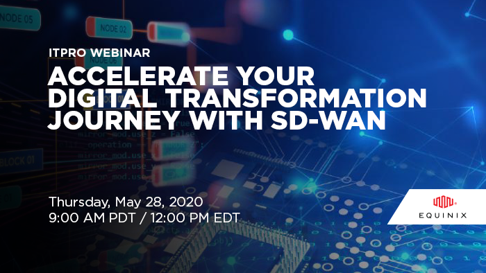Equinix's tweet photo. Join us for this valuable webinar and learn how @Equinix, @Cisco, and @wwt_inc are helping to accelerate SD-WAN transformations by giving customers a choice of physical and virtual deployment models. https://t.co/9c52Ec3SRn https://t.co/ylG5N4I1bZ