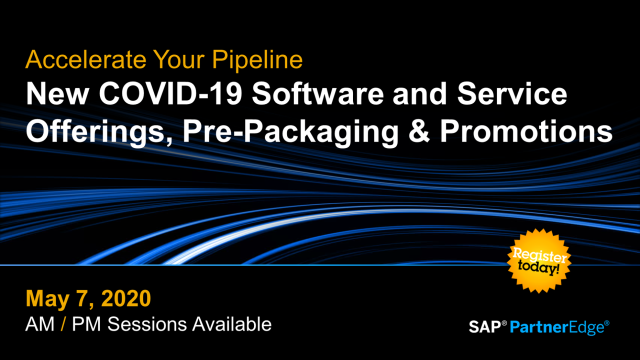 TournesacD's tweet photo. #SAPPartners join us on May 7 to hear about new software &amp; service offerings, packages &amp; promotions for pipeline recovery to help partners &amp; customers resolve the critical business challenges they are facing as a result of the COVID-19 pandemic. Register: https://t.co/ZNALl5LyGp https://t.co/VyJ1w0RWn4