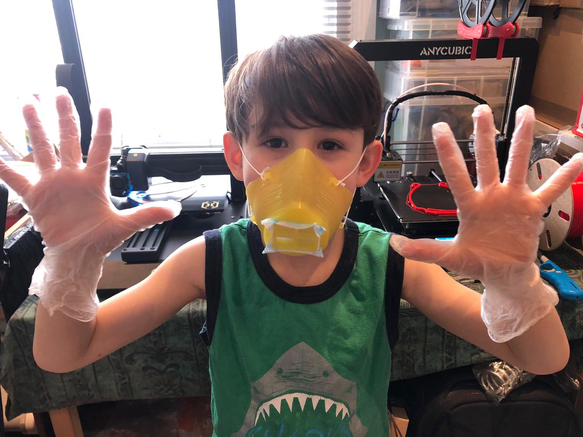 HelpfulEngUK's tweet photo. Today's volunteer shout out is to the Ramos-Muir household, whose 3D printer has become part of the family 😂 Their 7 year old has even learnt how to print our reusable visors, now that's a #homeschool success! ⭐

Please support our fundraiser ��https://t.co/JtUDXUcNdF https://t.co/8azmlZq8VY
