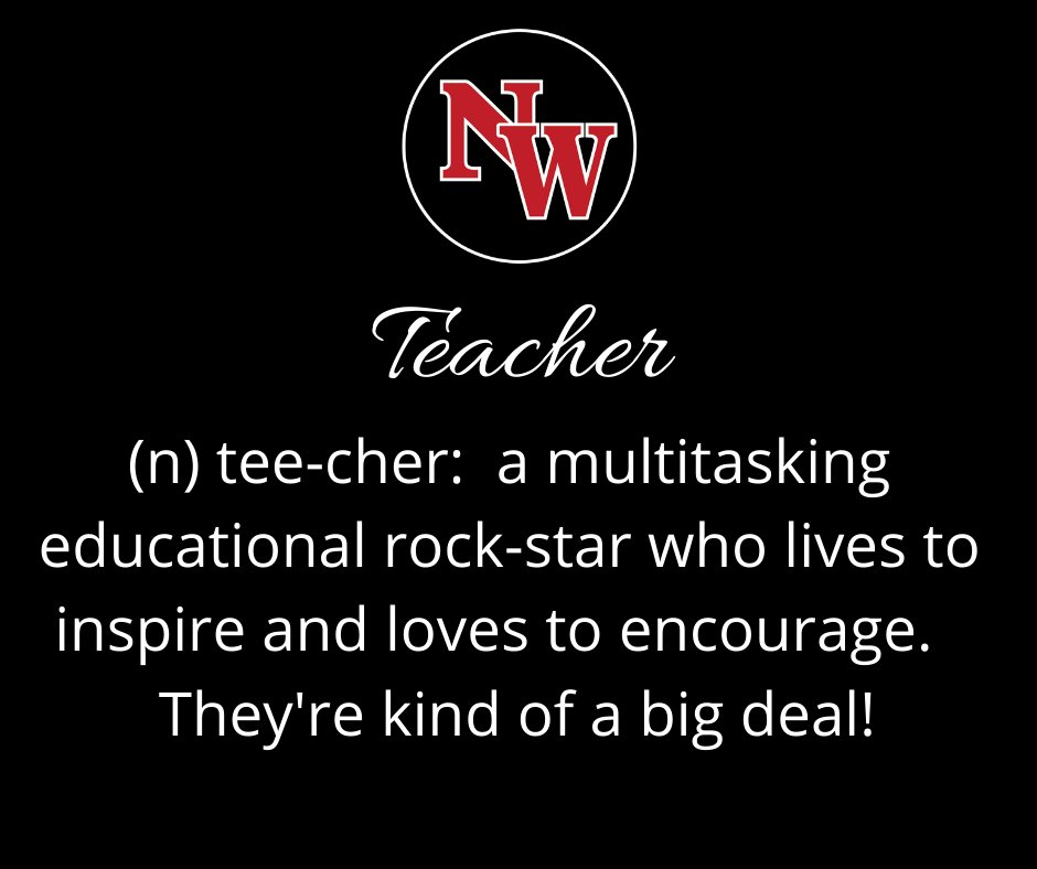 nwschools's tweet photo. Our Mountie Teachers are kind of a big deal! 🔴⚫💯 #MountieTeachersRock #NWCS1920 #TeacherAppreciation https://t.co/GxEodI8eCr