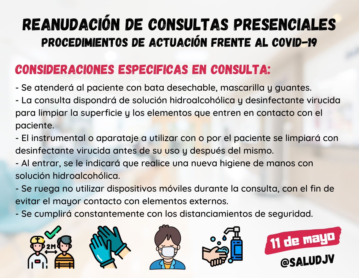saludJV's tweet photo. Con estos procedimientos de actuación que llevaremos a cabo frente al COVID-19, crearemos un ambiente lo suficientemente seguro para volver a la rutina con la mayor protección posible y en pro del cuidado de nuestra salud y la de nuestros pacientes.
@HVictEugenia https://t.co/WFtW8utVdd