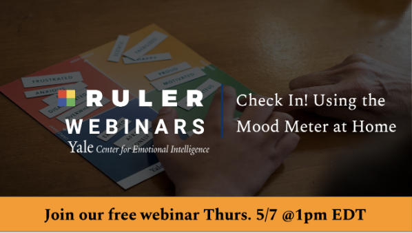 rulerapproach's tweet photo. Register for our free upcoming webinar, "Check In! Using the Mood Meter at Home" with @kathrynleelee and Elisa Laudati, to learn strategies for talking about emotions as a family. 5/7 @ 1pm EDT. Register here >> https://t.co/yweHEj2QsU @Yale @YaleCSC @marcbrackett https://t.co/Cd8h42xodL