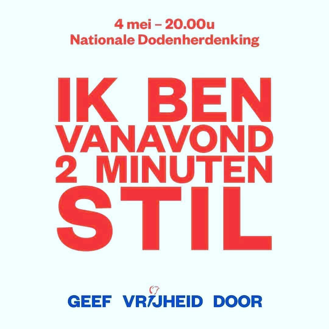 Ik Ben Vanavond 2 Minuten Stil. #4Mei #75jaarvrijheid #ikherdenkthuis #dodenherdenking