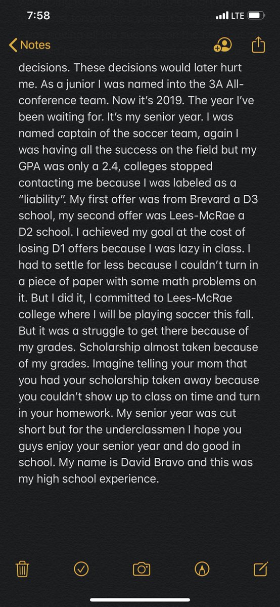 Dexxter9_'s tweet photo. I hope some of you underclassmen athletes can learn from my mistakes🤷‍♂️ https://t.co/xoZVhVyBOe