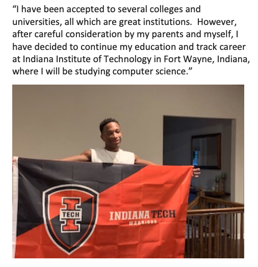 DouglassSports's tweet photo. Congratulations to @FDHSeagles2020 and @FDHS_TF member Miles Gray. Mr. Gray will be attending Indiana Tech. @FDHSPTSO @DouglassSports https://t.co/SeNlqXuKH0