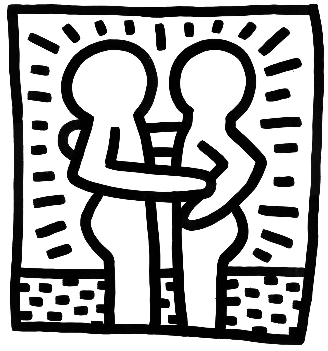 tateliverpool's tweet image. Happy Birthday to #KeithHaring, who was born #onthisday in 1958🎈
⁣
Untitled 1983 was one of the most popular images in last year’s Keith Haring exhibition. It's full of joy &amp;amp; hope❤️ I’m sure that we’re all looking forward to embracing our loved ones in the not so distant future