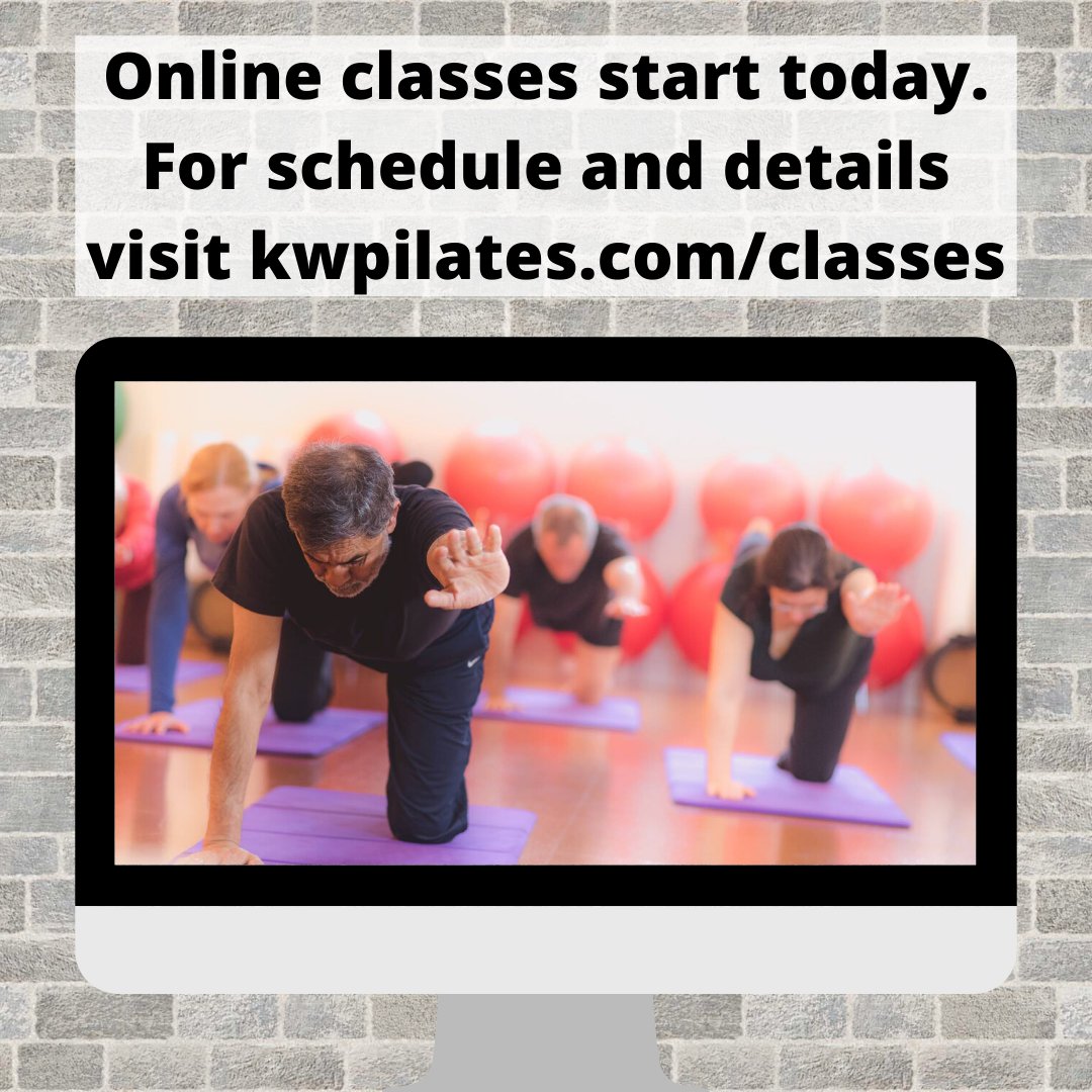 Online classes start this morning! Do a Pilates class from the comfort of your own home. 

For information on the class schedule and registration visit kwpilates.com/classes.