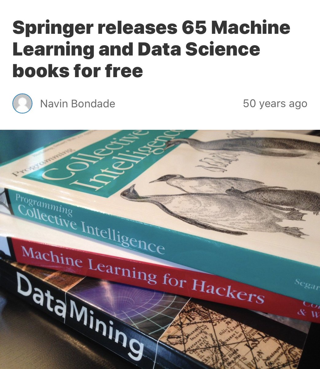 Colours_of_Data's tweet photo. Yay! @SpringerNature releases 65 #MachineLearning and #DataScience books for FREE 😍
https://t.co/8Dw9FzOIco
#Data #DataAnalytics #DataVisualizations
#DataAnalysis #DataManagement
#Colours_of_Data #ColoursOfData #DataModeling #DataQuality in https://t.co/vc8y30bGx3