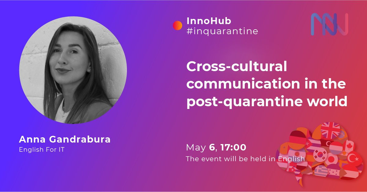 Innovecs_Global's tweet photo. Join the free online event 'Cross-cultural communication in the post-quarantine world' on May 6th, 5pm(EEST)/10am(EDT). We’ve invited
@anna_gandrabura who helps #businessleaders to solve #1 issues facing global remote-first organizations - #poorEnglish 🔜 https://t.co/HcRd3pI0Bl https://t.co/icWPrbAltC