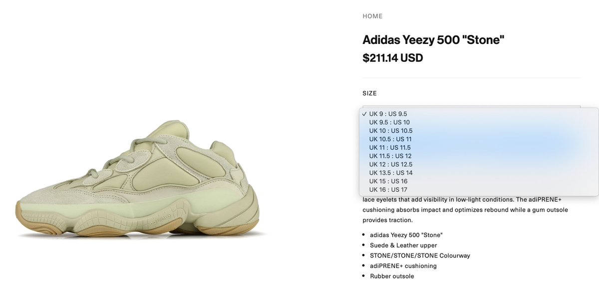 YEEZY 500 SOFT VISION NOVEMBER 2ND 200 $ ADULT