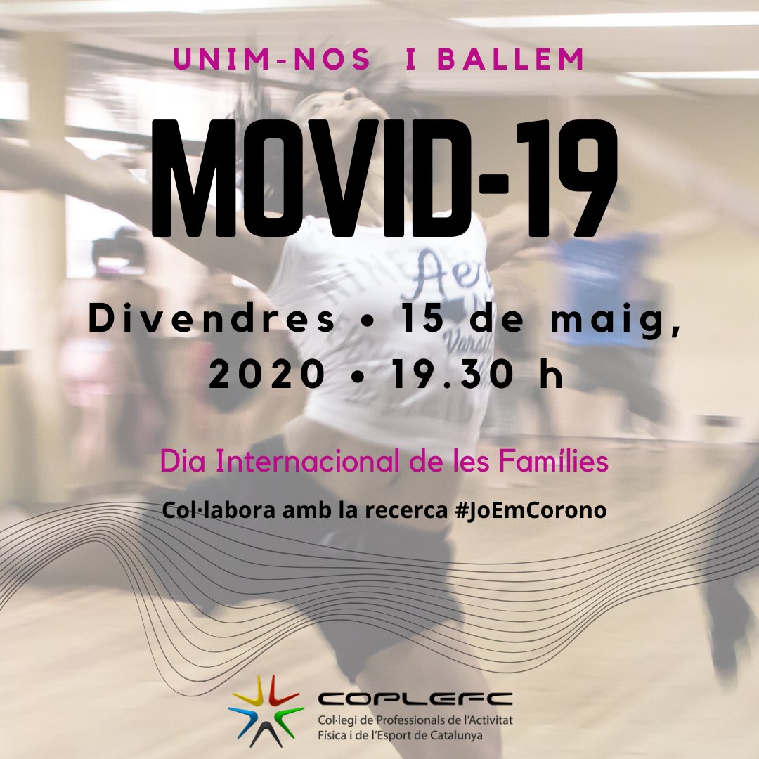 coplefc's tweet photo. MOVID-19, una iniciativa de l'EF en família. Els alumnes hauran d'ensenyar a les seves famílies una coreografia per ballar "Tot anirà bé" de Joan Dausà. Anna Pascual (col. 64054) farà un en directe ensenyant la coreo al nostre IG el dimarts 12, a les 18 h https://t.co/gZ3Aw9AFG6 https://t.co/y2jzVjamzQ