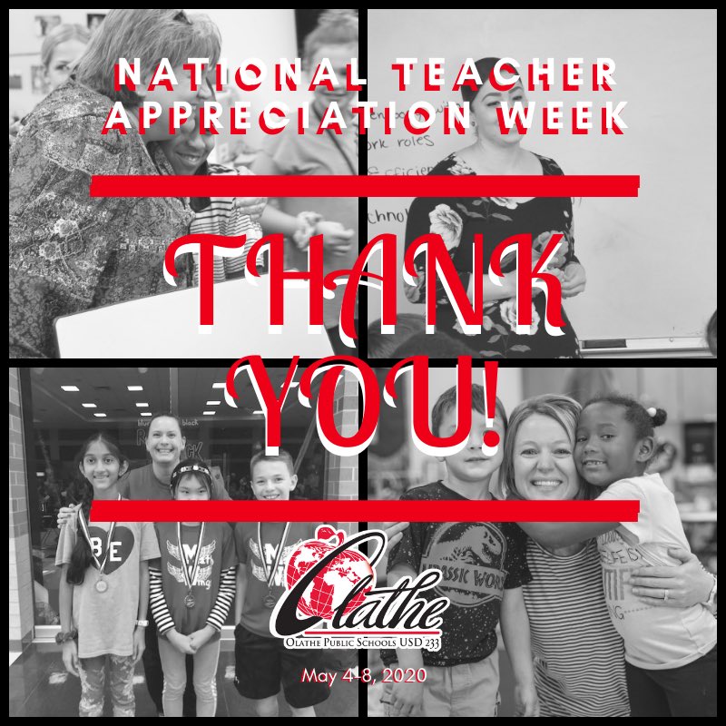 olatheschools's tweet photo. This week is National Teacher Appreciation Week so let’s fill their buckets and show some love. Leave a comment below, tag them or send them an email to give your teacher a special shout out during a unique school year. https://t.co/MgplQVQ0Nh
