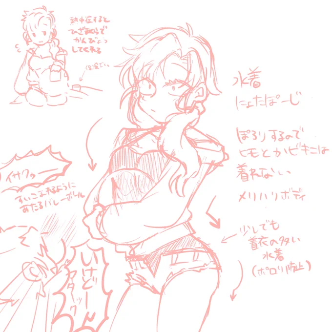 女体化いさっくん、水着妄想 