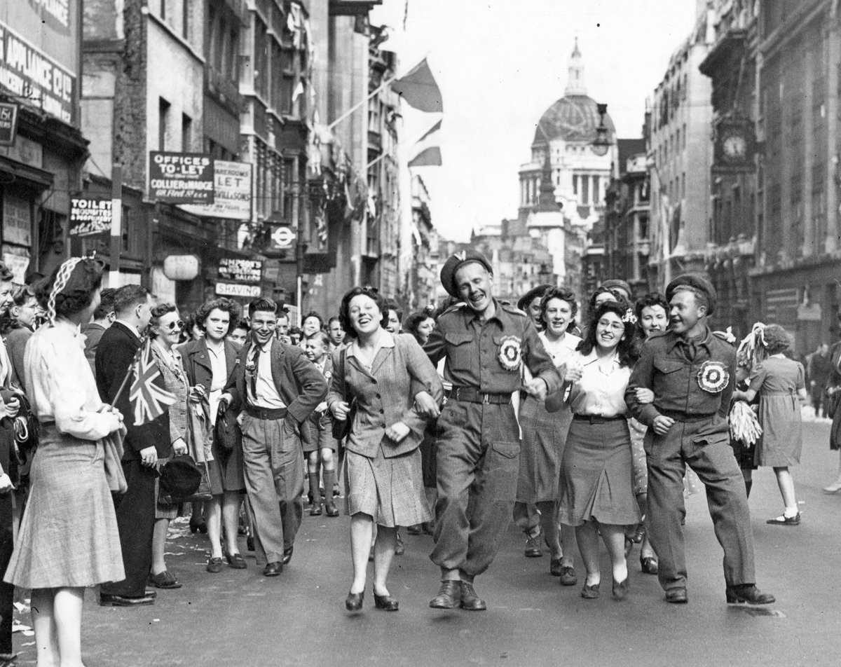 Many would take years to come home & have to endure the trials and tribulations of occupying Germany. However popular memory embraced home front experience and that of street parties, revelry and riotous celebrations came to underpin our cultural view.There is a disconnect. /9