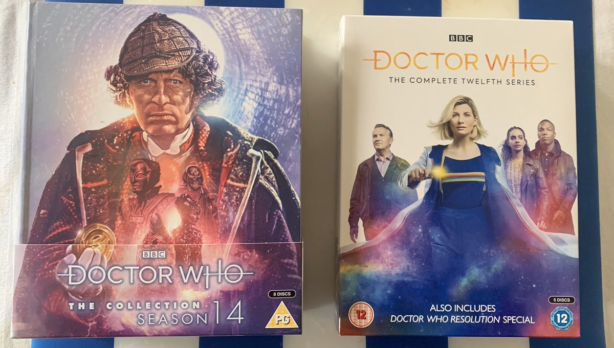 dannyLUFC4life's tweet photo. My favourite classic Doctor Who Season has arrived alongside the new one; my collection is building even better; today is a good day 😊 #doctorwho #season14 #series12 #tombaker #jodiewhittaker https://t.co/cyZhZHMwFV