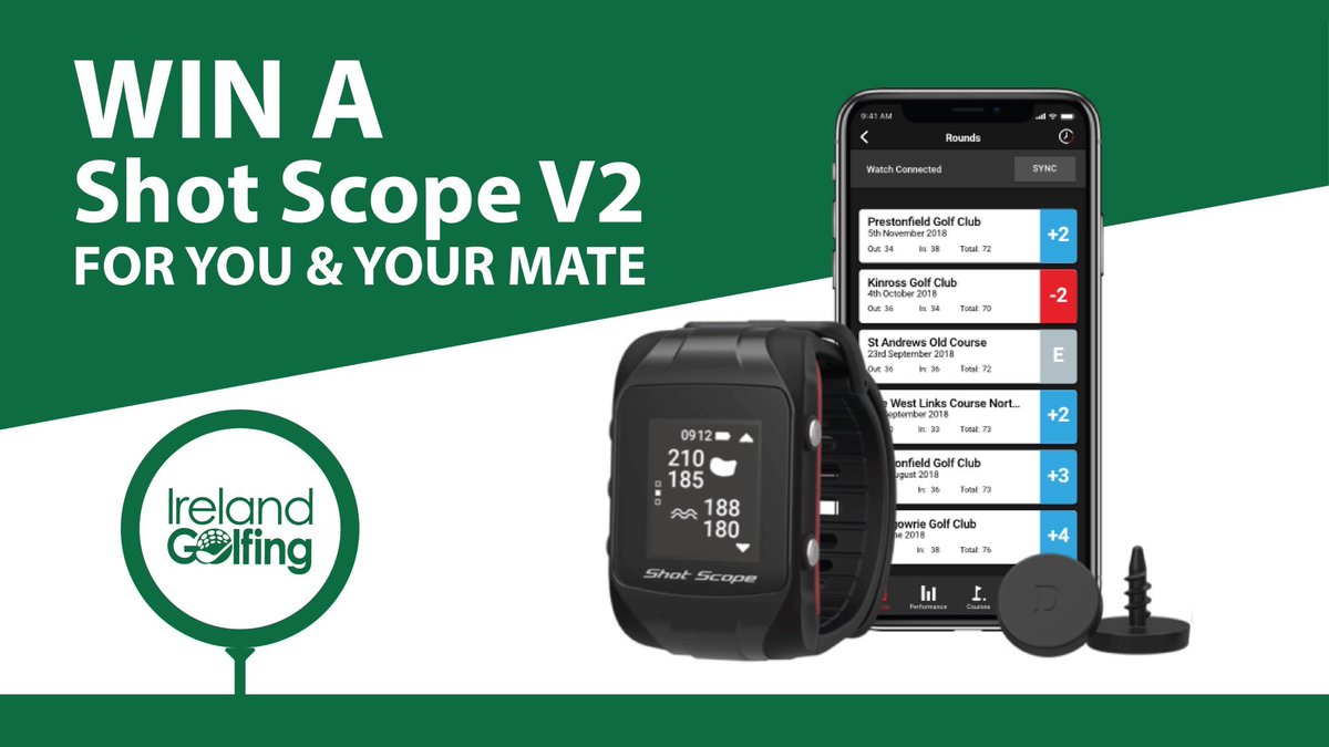 Ireland_Golfing's tweet photo. ⭐️COMPETITION TIME⭐️

We’ve partnered with our friends at @shotscope and we’re giving away 2 V2 GPS + Performance Tracking watches.

TO WIN:
> TAG YOUR GOLF MATES
> FOLLOW > @Ireland_Golfing 
> FOLLOW > @shotscope
> LIKE &amp; RT THIS POST
> COMMENT ‘YES PLEASE’

#IrelandGolfing https://t.co/cbgldGJc1G