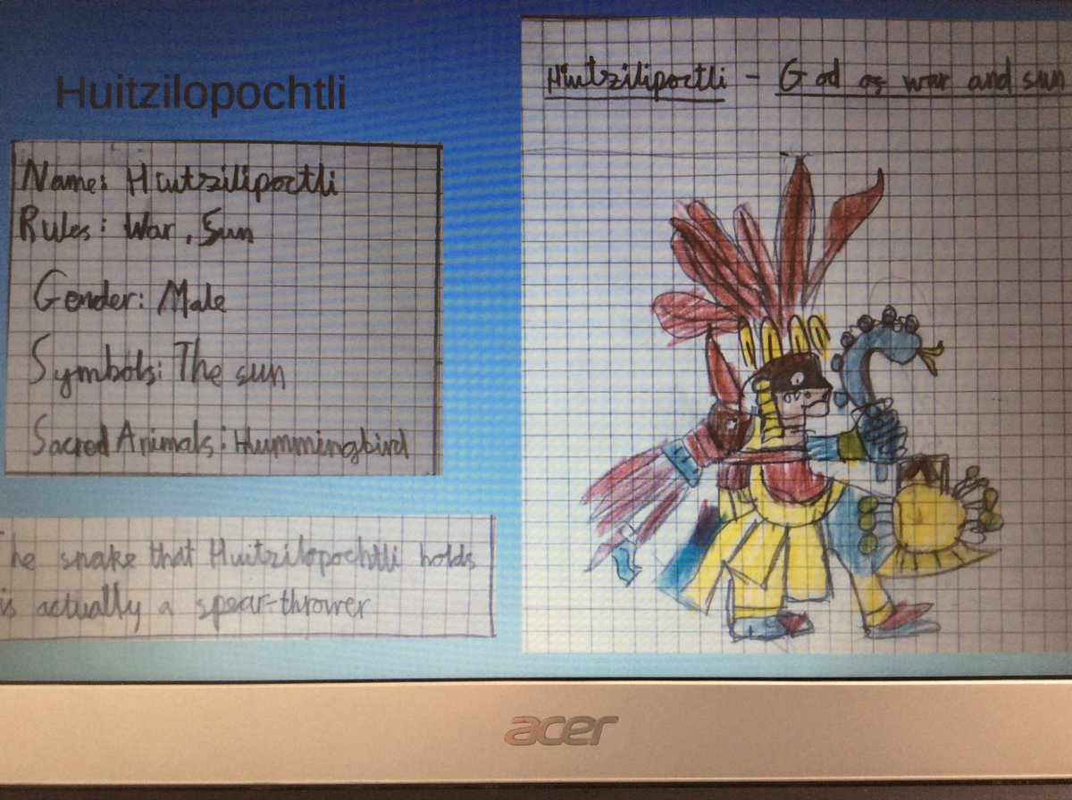 NorfolkHouseSch's tweet photo. Form 4 have been learning about the Aztecs. We have been finding out about the different gods they worshipped and the temples they built - they were amazing structures! #nhambitious https://t.co/6nUYybiOxL