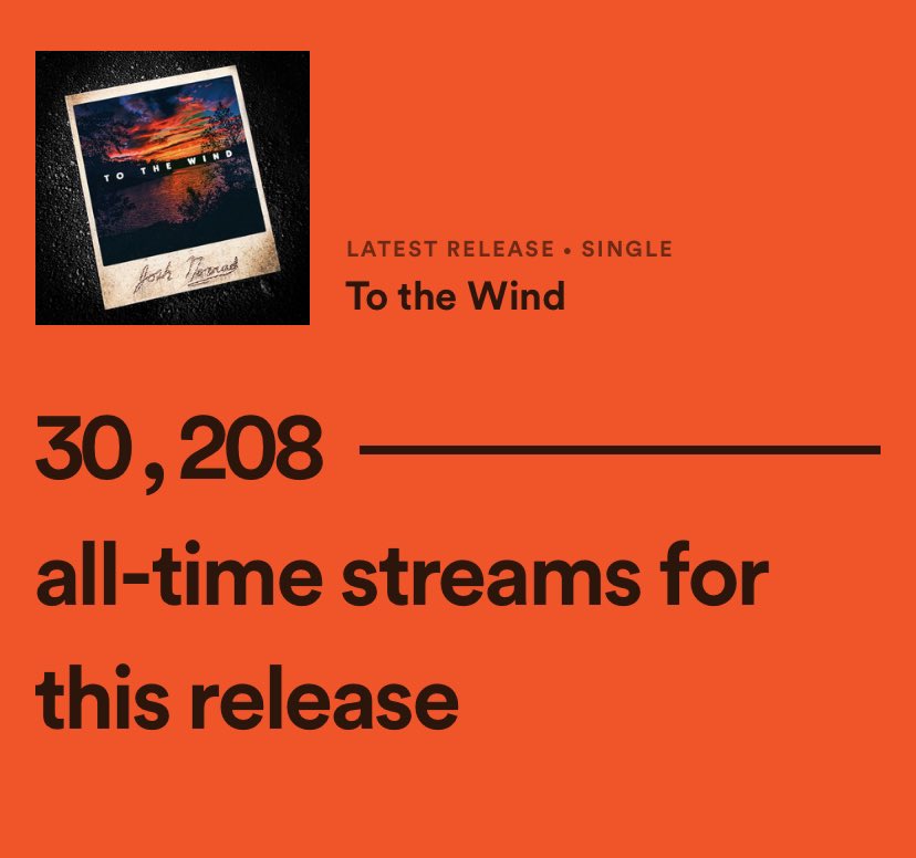 SoundCheckBlg's tweet photo. Just a few days shy of reaching one month old and #ToTheWind has #30KStreams on @SpotifyCanada! 

Congrats @JoshNorrad @woodsterb @dougfolkins https://t.co/ohgQJQ5gVE https://t.co/8ONUkgjntr