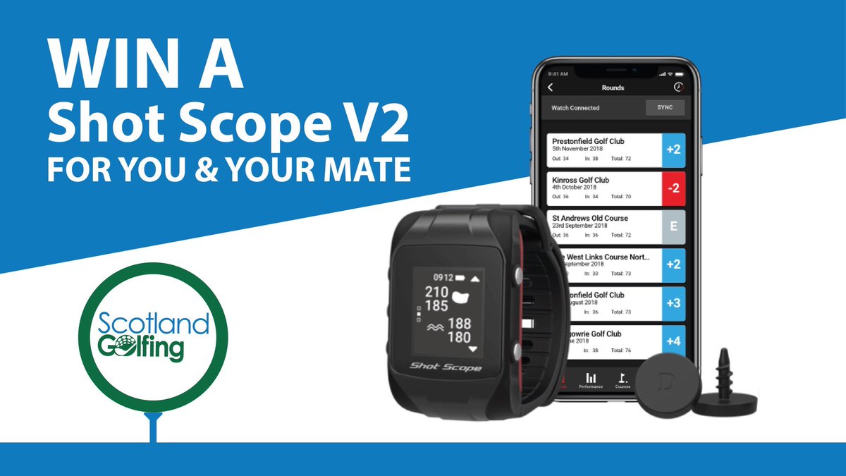 ScotGolfing's tweet photo. ⭐️COMPETITION TIME⭐️

We’ve partnered with our friends at @shotscope and we’re giving away 2 V2 GPS + Performance Tracking watches.

TO WIN:
> TAG YOUR GOLF MATES
> FOLLOW > @ScotGolfing
> FOLLOW > @shotscope
> LIKE &amp; RT THIS POST
> COMMENT ‘YES PLEASE’ 

#ScotlandGolfing https://t.co/z5fye4zOuZ