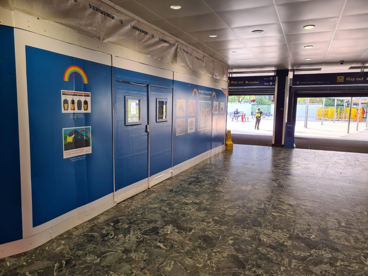 NetworkRailEUS's tweet photo. 🌈 🌟 MESSAGES OF HOPE 🌟 🌈 

Take a look at our ‘messages of hope’ wall in London Euston station, which was set up on Saturday👩🏽‍🎨👨🏻‍🎨

Thank you to everyone that got involved 💙

@Abbagade1 @Christo76657231 @Emmatakeover @HitachiParagon @markbridel @the_railways @SteveWEngineer https://t.co/s3kNaHenR2
