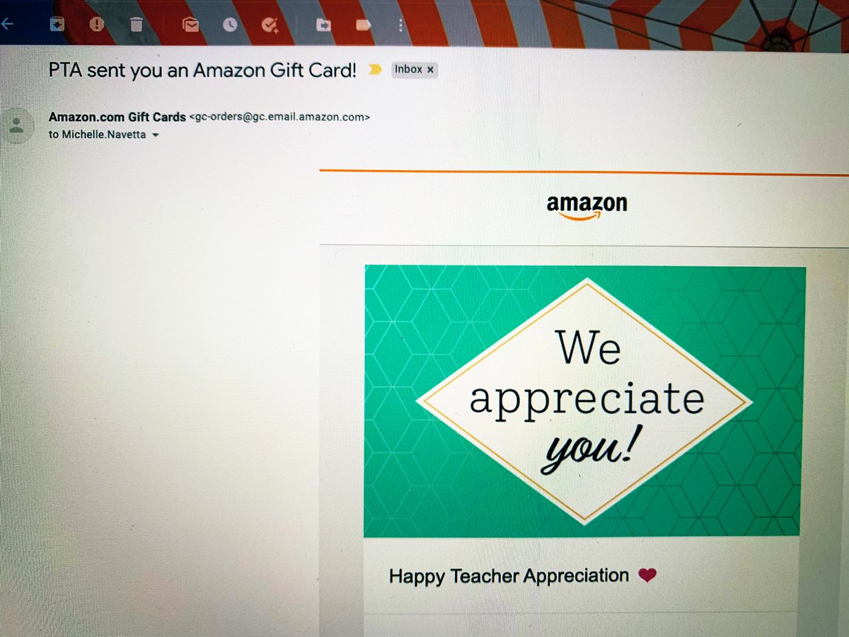 Michelle A. Navetta (@michellenavetta) on Twitter photo #ThankYou 🙏🏽<a href="/HagenRoadPTA/">Hagen Road PTA</a>💚for the very generous & thoughtful gift for #TeacherAppreciationWeek!
Seeing this email📧made my whole morning!
I can’t wait to hug you all in person!🤗
What better way to celebrate teachers than on #StarWarsDay!
#MayThe4thBeWithYou #ThankATeacherPBC #ThankYou 🙏🏽<a href="/HagenRoadPTA/">Hagen Road PTA</a>💚for the very generous & thoughtful gift for #TeacherAppreciationWeek!
Seeing this email📧made my whole morning!
I can’t wait to hug you all in person!🤗
What better way to celebrate teachers than on #StarWarsDay!
#MayThe4thBeWithYou #ThankATeacherPBC