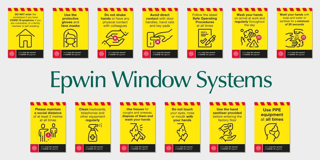 PROFILE_22's tweet photo. Are you planning on reopening soon? These posters might come in handy! Contact responserequired@epwin.co.uk and @EpwinWSystems will send you the files. Printable from A4 to A1 size #returntowork #helpingourcustomers #protectyourstaff https://t.co/EH1vHbFEgG
