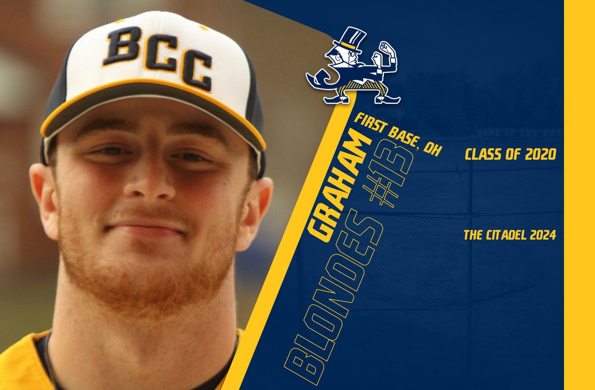 baronsbaseball's tweet photo. Today we honor senior infielder/DH Graham Blondes (The Citadel).  Graham was a force on the playing field in 3 sports, and is as tough a competitor as it gets...all the best next year playing football! @BCC_Barons @BCC_Sports @BccBoosters @DrMooneyBCC @cszscores @PBRMaryland https://t.co/snQHuEP4G5