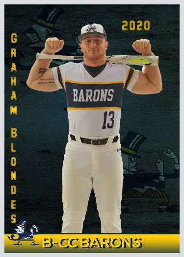 baronsbaseball's tweet photo. Today we honor senior infielder/DH Graham Blondes (The Citadel).  Graham was a force on the playing field in 3 sports, and is as tough a competitor as it gets...all the best next year playing football! @BCC_Barons @BCC_Sports @BccBoosters @DrMooneyBCC @cszscores @PBRMaryland https://t.co/snQHuEP4G5