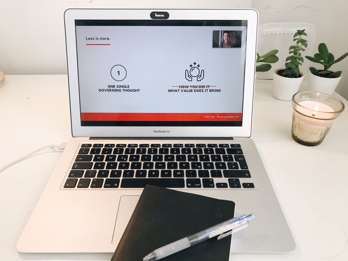 All set up for todays's RBA session: Webinar by @YulianaNestor on building a great pitch! While our mentors usually see many turned off cameras and of course their presentation slides, this is how can look like "from the other side".  #fromtheotherside