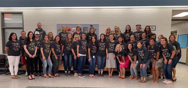 Happy Teacher Appreciation Week to these amazing educators!  I am the luckiest to get to be the principal of a school that feels like a family! 💜💚
