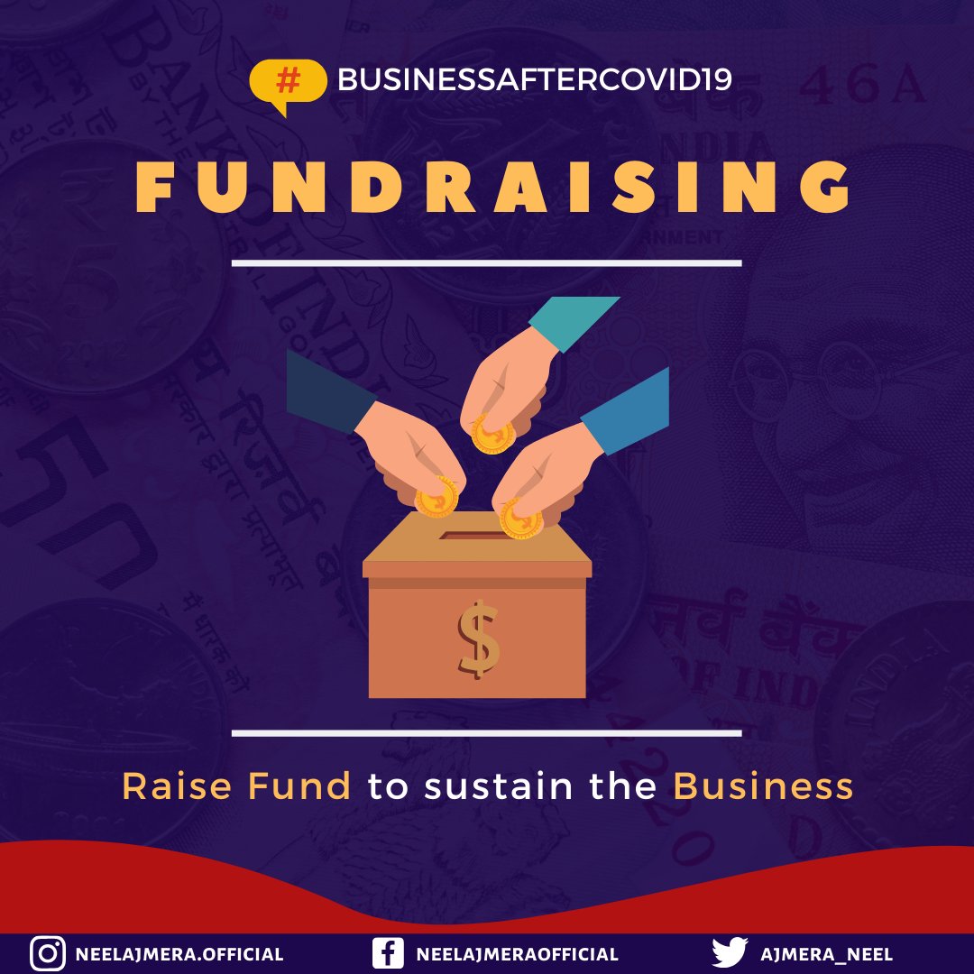 ajmera_neel's tweet photo. In today’s scenario, you must have six months fund to run and sustain the #business. For it, you seek Crowdfunding, Angel Investment, Venture Capital, Banks Loans or many more ways. #businessafterlockdown #businessaftercovid19 #lockdownindia https://t.co/BUic6ebceA