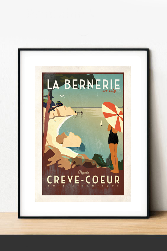 GaboritYohan's tweet photo. #Vintage #Poster #LaBernerie #DestinationPornic ©YohanGaborit - Creve-Coeur A2 papier 250gr mat https://t.co/SfMdBnJowM