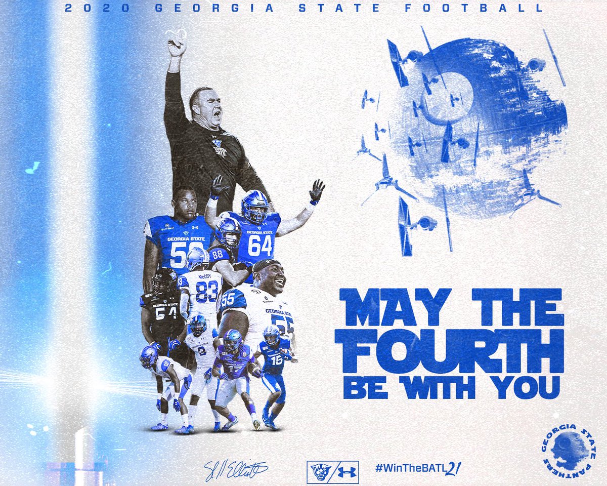 GeorgiaStateFB's tweet photo. “𝘿𝙤. 𝙊𝙧 𝙙𝙤 𝙣𝙤𝙩. 𝙏𝙝𝙚𝙧𝙚 𝙞𝙨 𝙣𝙤 𝙩𝙧𝙮.” -𝙔𝙤𝙙𝙖

#MayThe4th | #StarWarsDay https://t.co/jVVRQQikl3