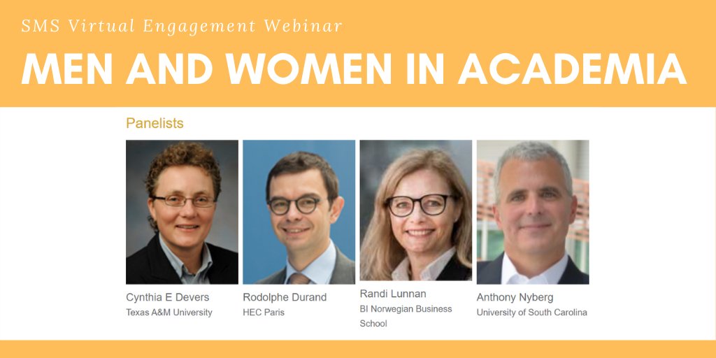 Strategic_Mgmt's tweet photo. Introducing a new panelist for the upcoming #SMSMembers engagement webinar. Join us May 19th to discuss how male and female scholars work together across research, teaching and service in different scholarly settings. Register today: https://t.co/CDTGB508HX https://t.co/hAVDyMhkae