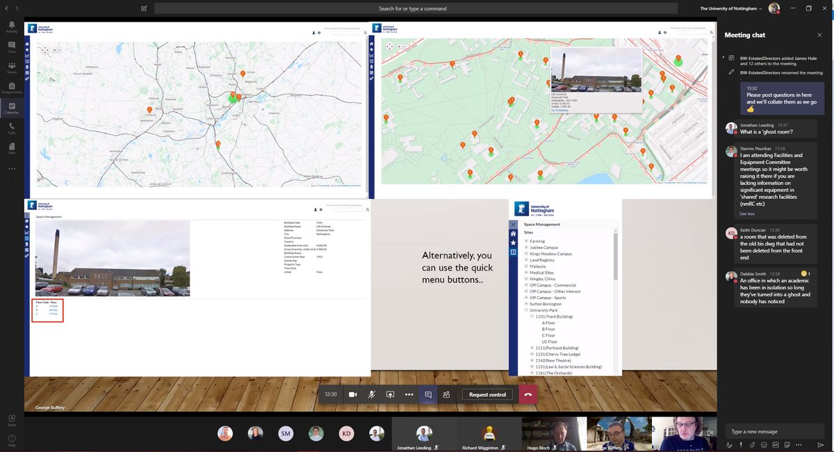 Today, we're taking the <a href="/UoNCapProj/">Capital Projects</a> team back to school and giving them some training on <a href="/fm_systems/">FM:Systems</a> FM:Interact space management system #WeAreUoN #Teams #Online  #WeGotThis